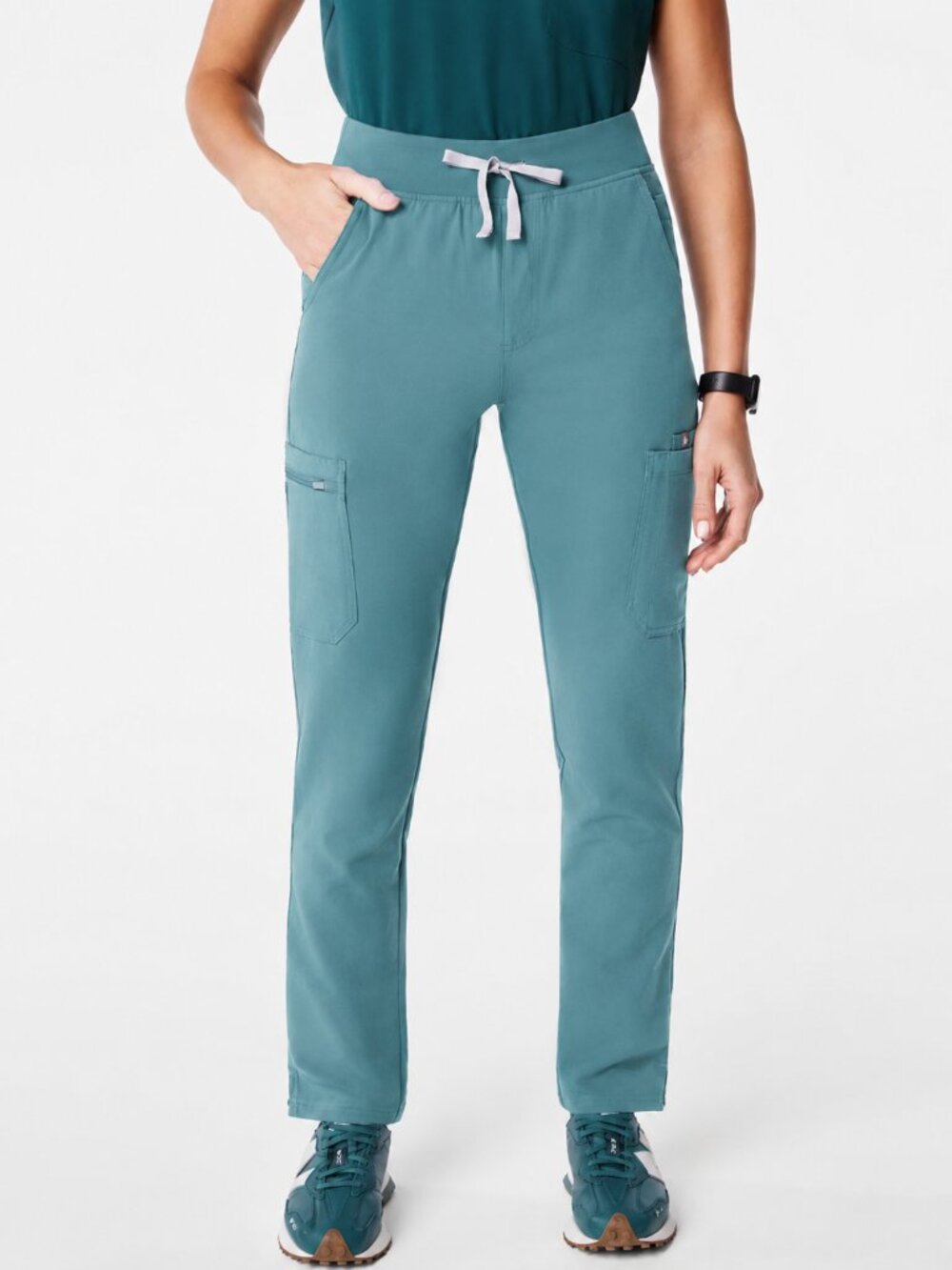 FIGS Yola High-Waisted Skinny Scrub Pants Hydrogreen S NWOT